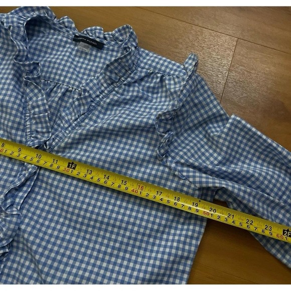 Womens Tommy Hilfiger Gingham Ruffled‎ Cottagecore Button Down Shirt - Picture 5 of 6